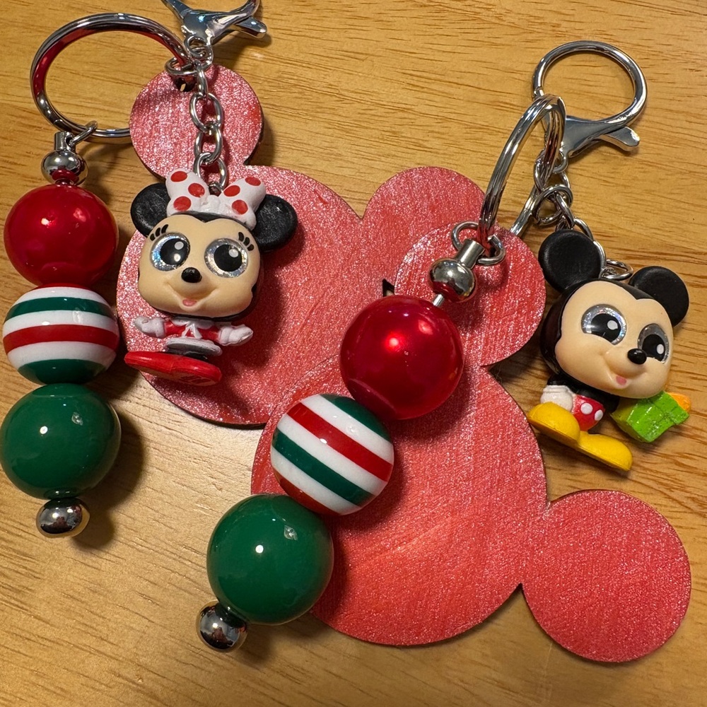 Holiday Mickey and Minnie Bag Charm Set